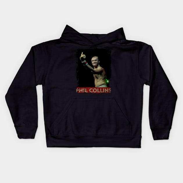 TEXTURE ART-Phil Collins - RETRO STYLE Kids Hoodie by ZiziVintage